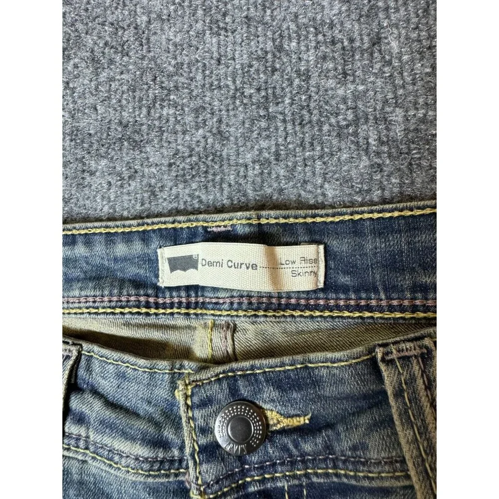 Levi's Demi Curve Low Rise Skinny Stretch Jeans Women Blue Faded Denim Sz 31x25*